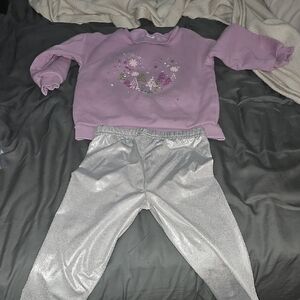 Carter's Purple Sweatshirt and Silver Leggings
